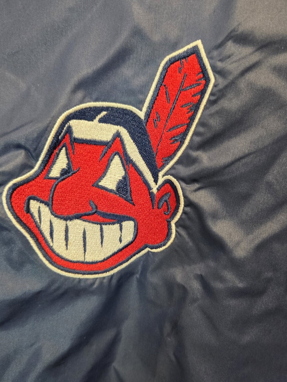VTG Starter Cleveland Indians Wahoo Starter Warm-Up Batting Blue Jacket Medium - Picture 2 of 5